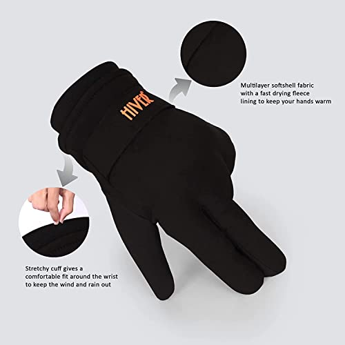HIVER Combo of Beanie Black Cap and Womens Gloves Touchscreen Waterproof | Winter Gloves for Women with Beanie Cap | Trekking Snow Gloves for Minus Degrees (Medium, Black) - Image 3