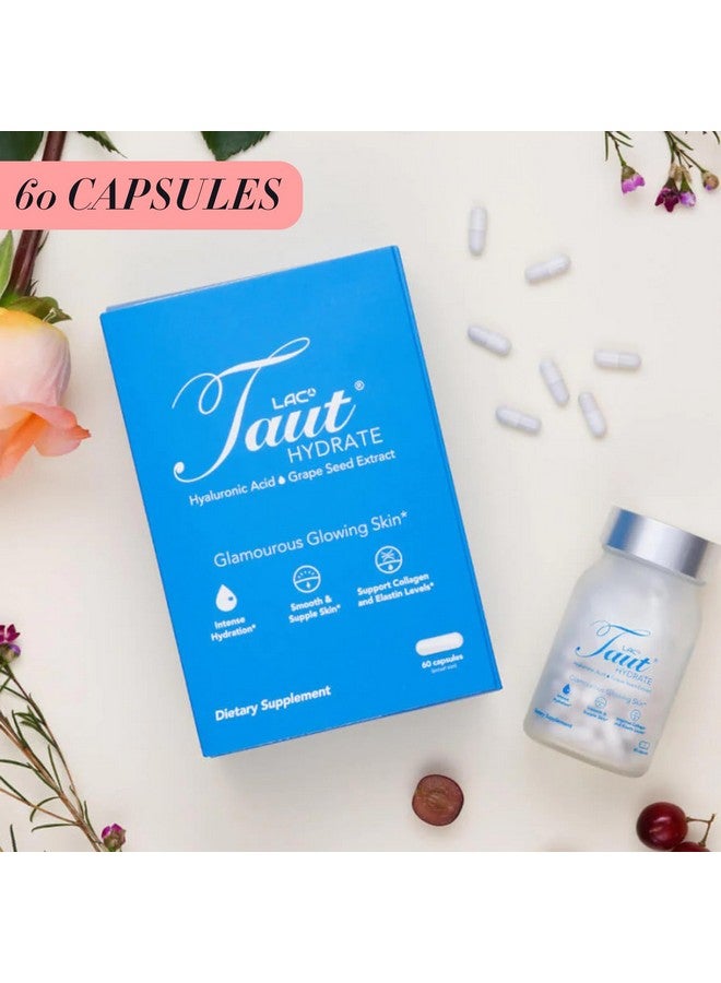 TAUT Hydrate Hyaluronic Acid Pills 120mg & Vegan Supplement - Collagen and Hyaluronic Acid Supplements to Hydrate, Moist & Brighter Skin - Hyaluronic Acid for Fuller & Glowing Skin Care - 60 Capsules - Image 2