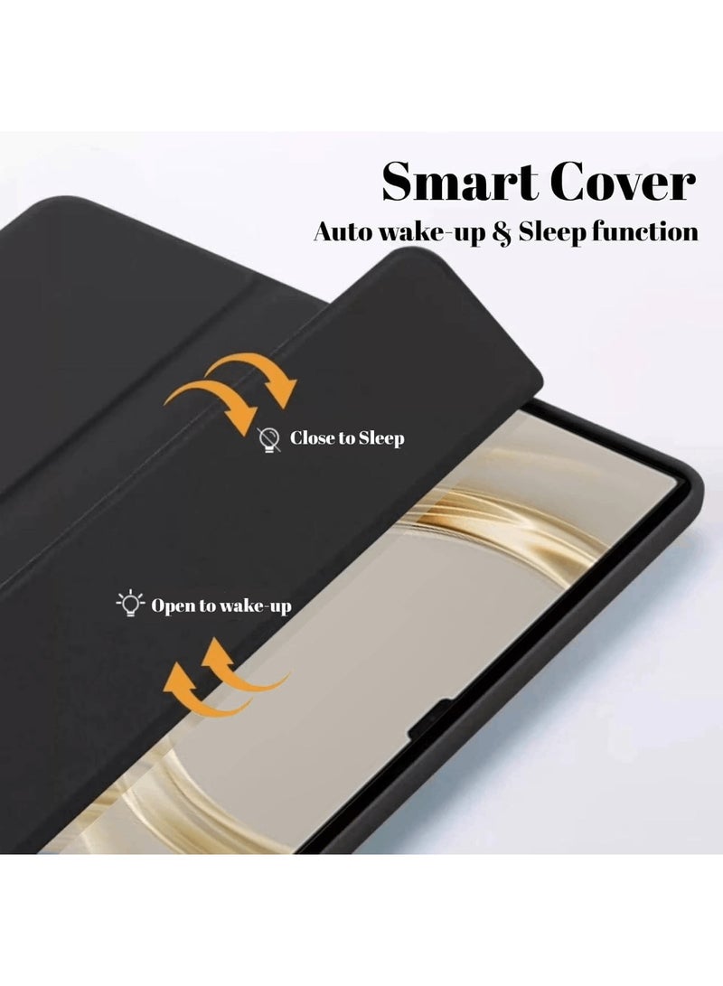 Aookay Cover Compatible with Huawei Matepad Pro 13.2" (2025/2023), Tri-Fold Slim Silicone Case Shockproof Honeycomb TPU Case with Durable Stand Auto Wake/Sleep Cover (Black)  - Image 2