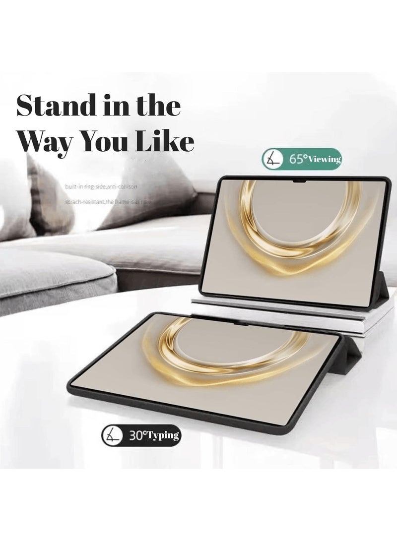 Aookay Cover Compatible with Huawei Matepad Pro 13.2" (2025/2023), Tri-Fold Slim Silicone Case Shockproof Honeycomb TPU Case with Durable Stand Auto Wake/Sleep Cover (Black)  - Image 3