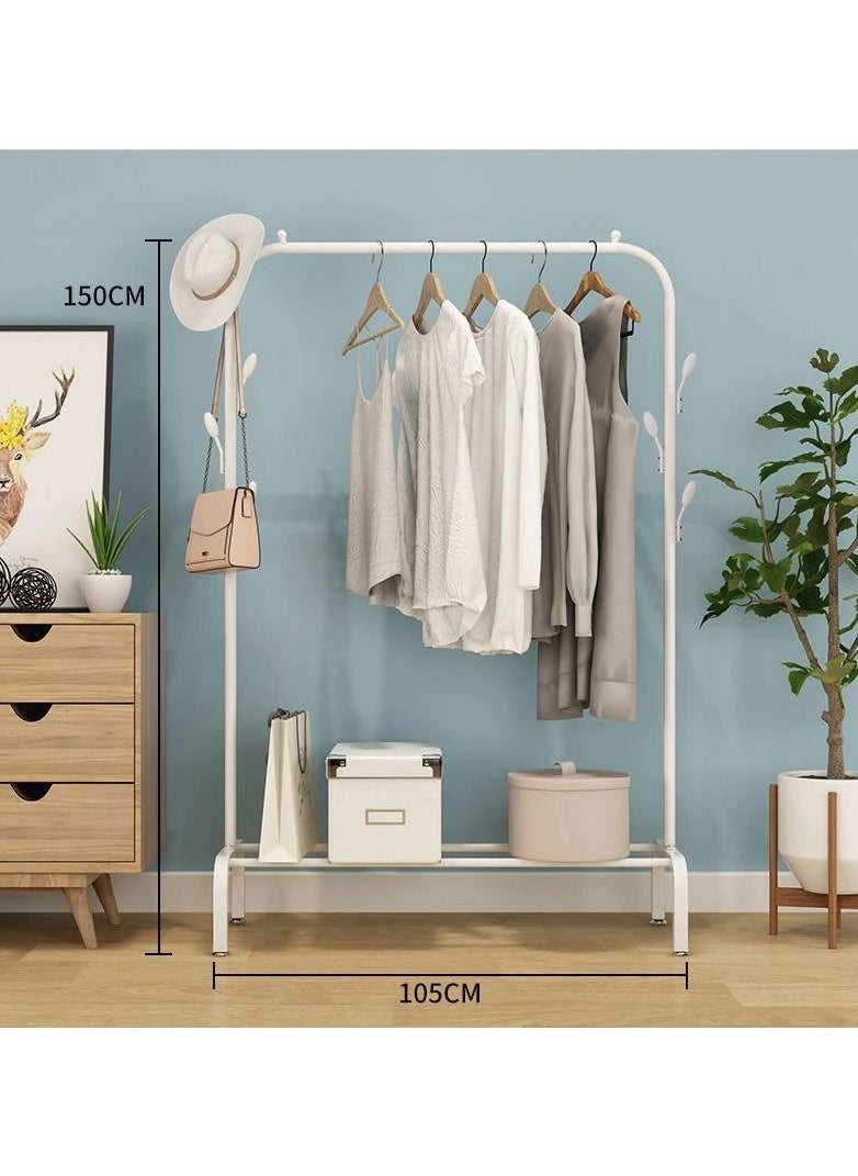 Clothes Hanger Garment Rack, Metal Clothes Rail with Single Bottom Storage Rack for Storing Shoe Boxes