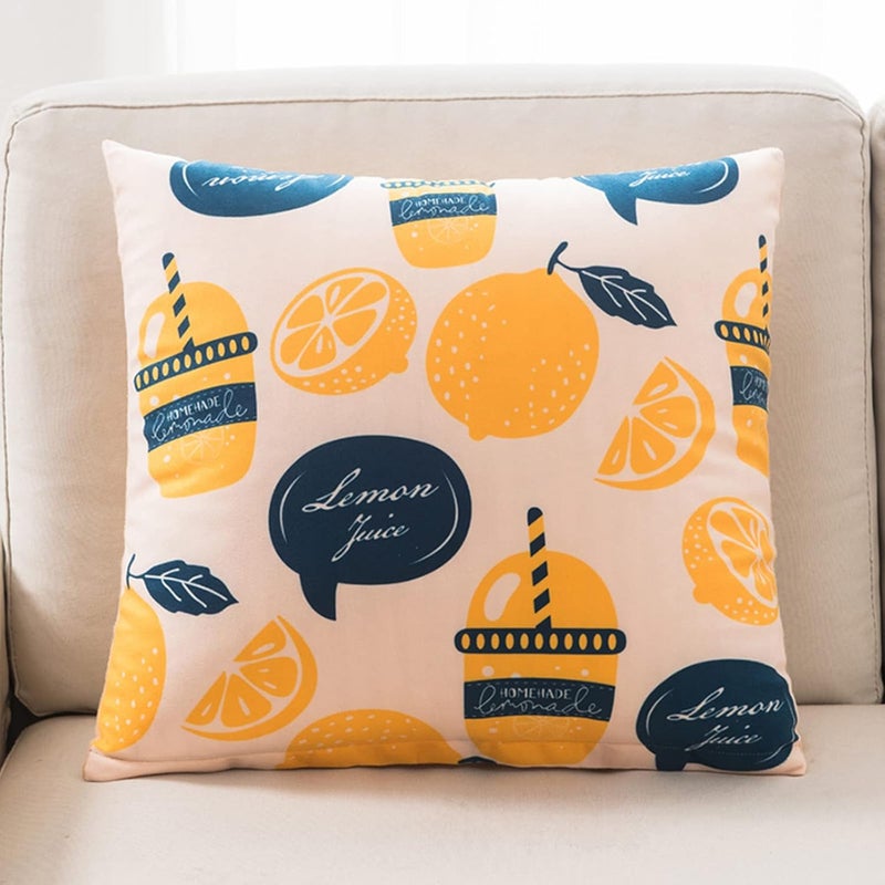 wolpin Filled Cushions (Pack of 2 Pcs) Fibre Throw/Pillow Soft Decoration Cushion - 40 x 40 cm Bear & Lemon - Image 3