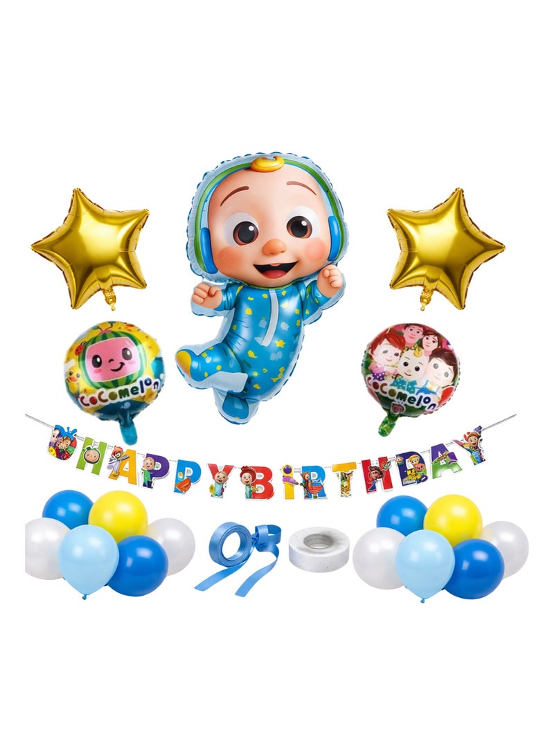 ديمي طقم بالونات عيد ميلاد كوكوميلون مع لافتة وبالونات - Image 1