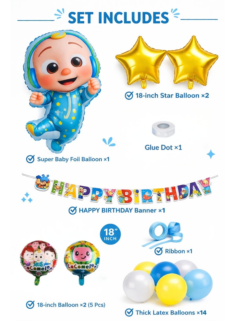 ديمي طقم بالونات عيد ميلاد كوكوميلون مع لافتة وبالونات - Image 2