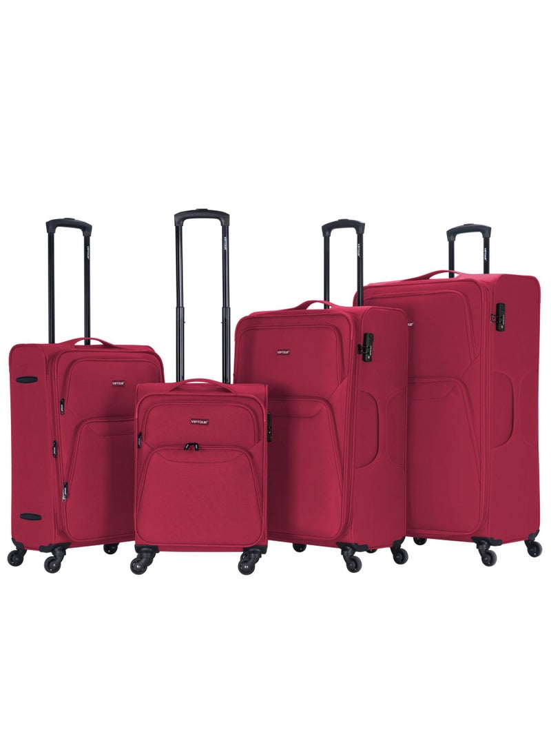 VIPTOUR Set Of 4 Light Weight Polyester Jacqard Trolley Luggage With Number Lock - Image 1