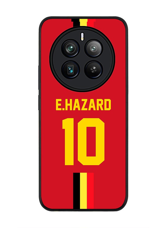 Stylizedd Rugged Black edge case for Realme 12 Pro / Realme 12 Pro Plus 5G, Slim fit Flexible Cover -  Football Team - Belgium, Player Name - E.Hazard - Image 1