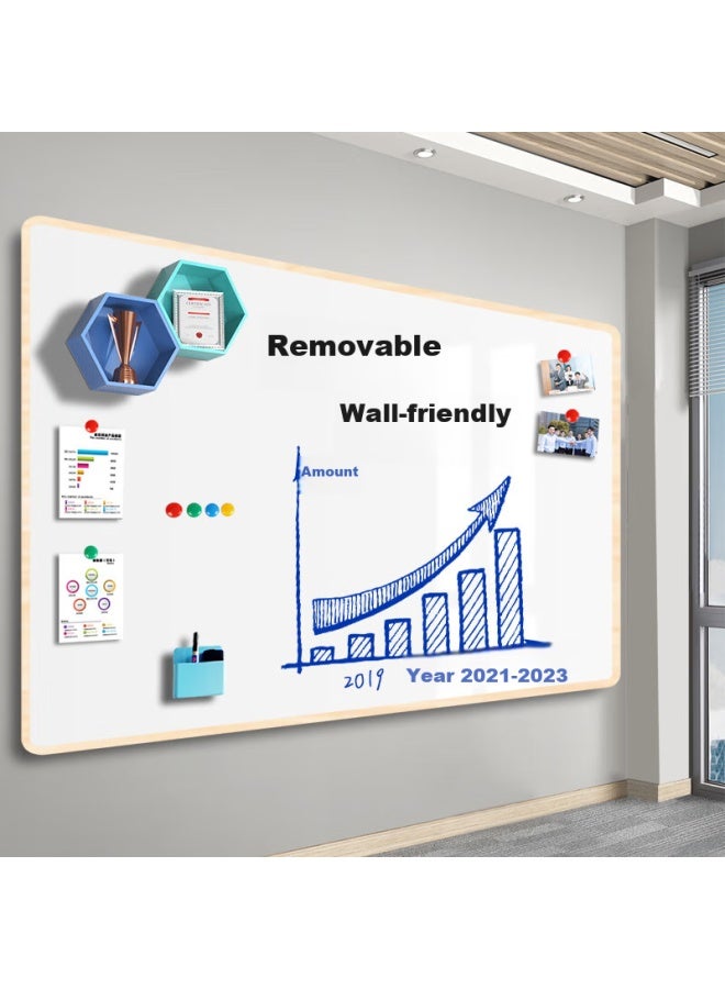 Fei Boshi 90*120cm Whiteboard Wall Sticker, Removable, Non-damaging To Walls, For Office, Home, Teaching, Writing, Hanging, Magnetic, Children's Small Blackboard, Erasable, Office Meeting Soft Whiteboard Paper - Image 1