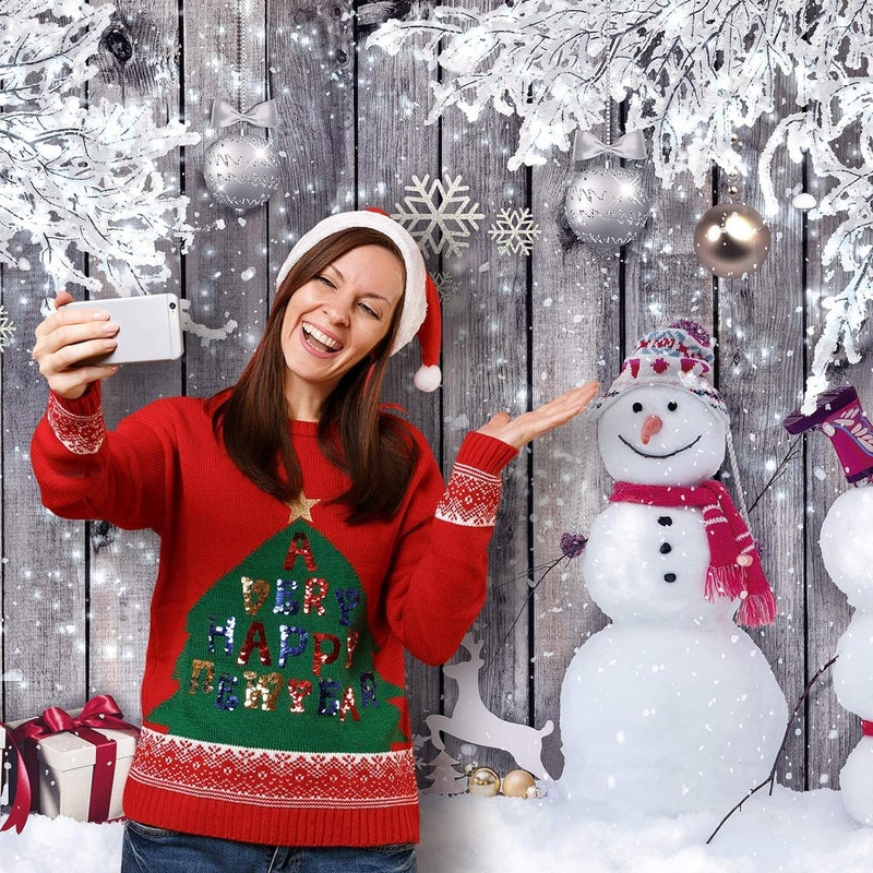 BPA خلفية عيد الميلاد للتصوير من BPA®، خلفية قماشية خشبية لشتاء سنو مان، خلفية تصوير عيد الميلاد، خلفية تصوير حفلة رأس السنة، أدوات تصوير عيد الميلاد - Image 4