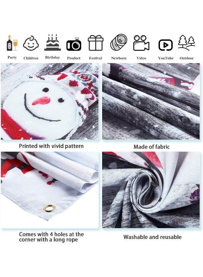 BPA خلفية عيد الميلاد للتصوير من BPA®، خلفية قماشية خشبية لشتاء سنو مان، خلفية تصوير عيد الميلاد، خلفية تصوير حفلة رأس السنة، أدوات تصوير عيد الميلاد - Image 3