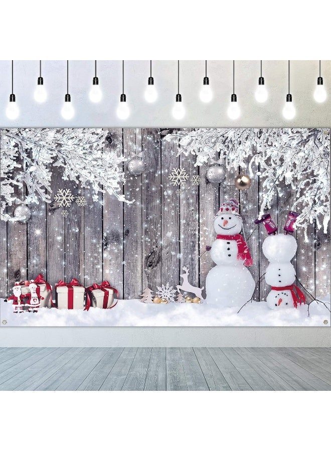 BPA خلفية عيد الميلاد للتصوير من BPA®، خلفية قماشية خشبية لشتاء سنو مان، خلفية تصوير عيد الميلاد، خلفية تصوير حفلة رأس السنة، أدوات تصوير عيد الميلاد - Image 1