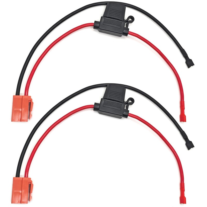 Formiden 2PCS Battery Wire Harness Connector Compatible with 12Volt Ride On Vehicle with red 2 pins Connector 12 Gauge Wire 40A Replaceable Fuse - Image 3