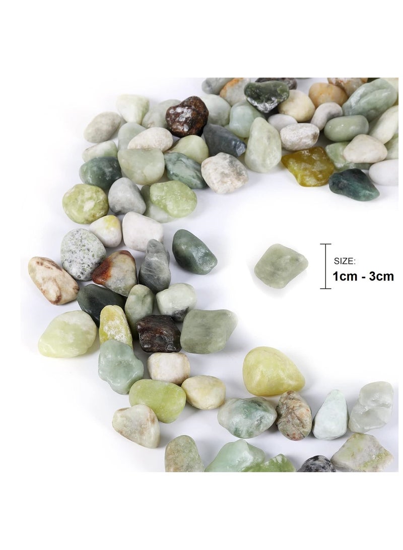 RR BRAND River Rocks Polished Pebbles for Plants Garden Decorative Jade Stones,  Ideal for Fish Tank, Vases, Crafting, Home Decor and Garden Landscaping Rocks,Jades – 1.5 kg – 1 to 3 cm  Smooth for Garden Aquarium Vases Crafts & Landscaping - Image 3