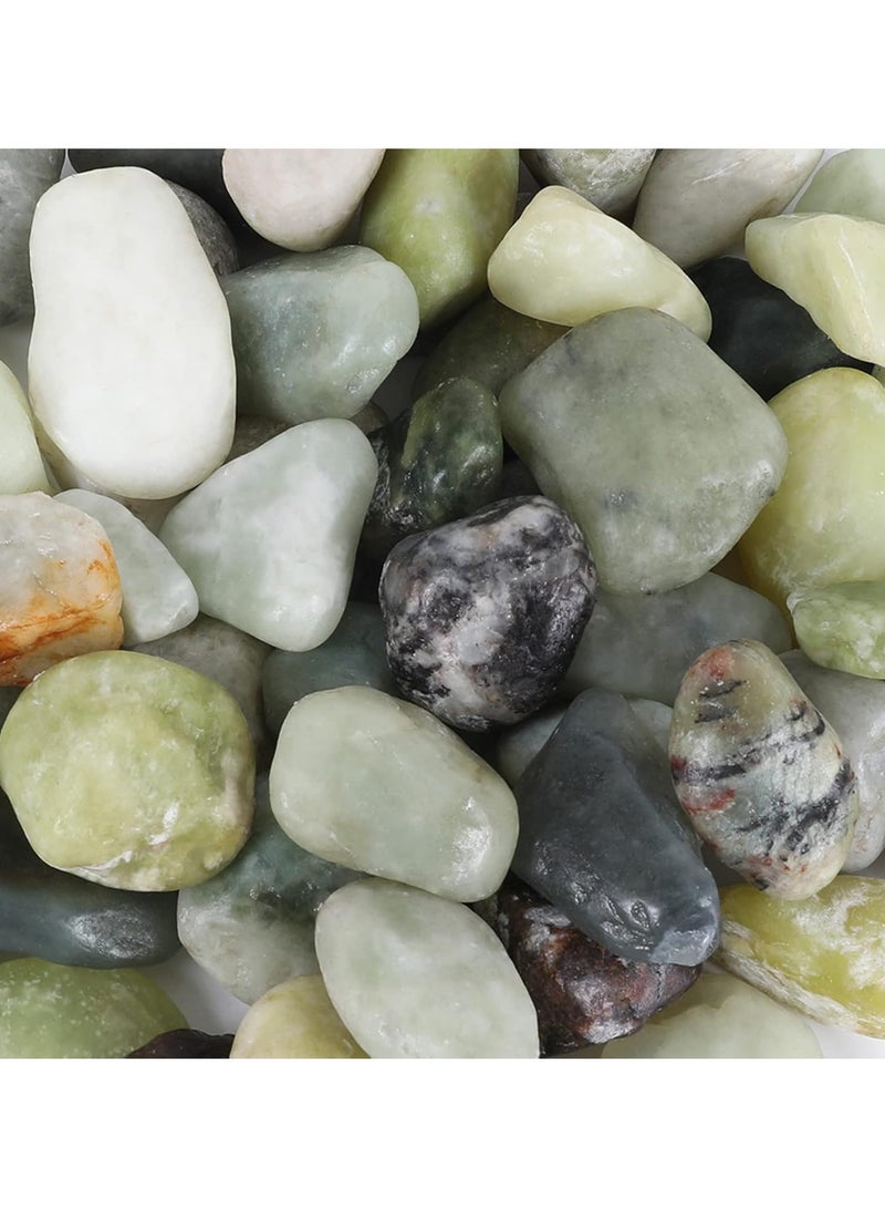 RR BRAND River Rocks Polished Pebbles for Plants Garden Decorative Jade Stones,  Ideal for Fish Tank, Vases, Crafting, Home Decor and Garden Landscaping Rocks,Jades – 1.5 kg – 1 to 3 cm  Smooth for Garden Aquarium Vases Crafts & Landscaping - Image 1
