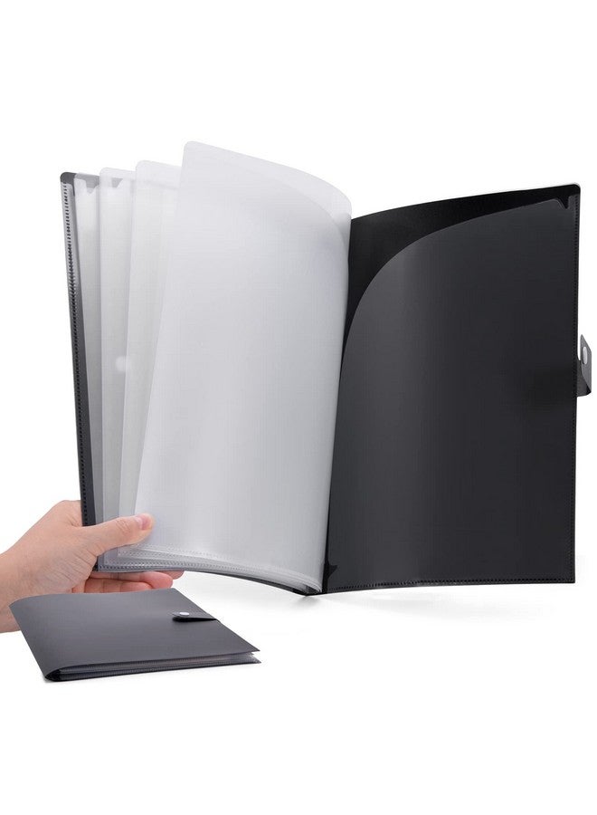 Cesil 10-Pocket File Folder, Letter A4 Paper Project Organizer Folders With Snap Button, Plastic Document Organizer For School Office Home - Image 1