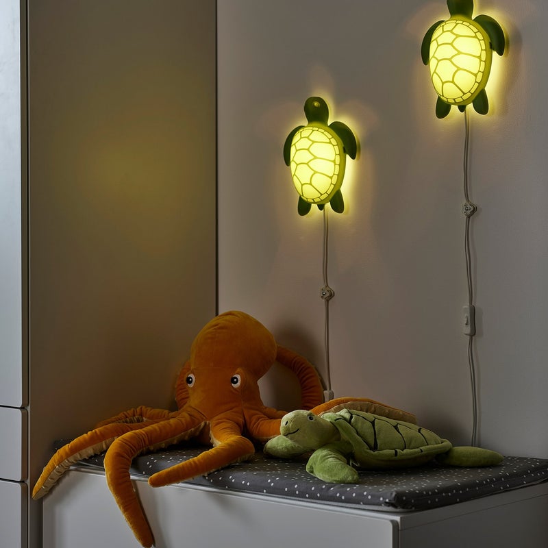 بيتِّيك مصباح حائط LED للأطفال على شكل سلحفاة، أخضر، بلاستيك معاد تدويره، ٢٥×١٩ سم - Image 3