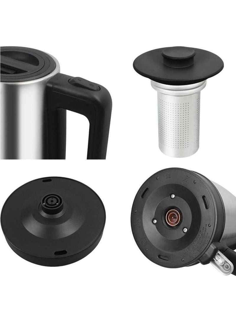 DENX 1500W Stainless Steel Double Electric Kettle DX3802 – 1.8L + 1.2L Dual Pot, Fast Boil, Auto Shut-Off, Boil-Dry Protection, Keep Warm 85–95°C, Cordless 360° Swivel Base (1.8L+1.2L) - Image 4