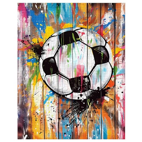 Tucocoo Street Banksy Graffiti Football Jigsaw PuzzleGraffiti Sports Balls 1000 Pieces Jigsaw Puzzles for Adults27 x 20 Inches Puzzles for FamiliesHD Quality Lovely Sports Puzzle GiftActivity Game Nights - Image 5