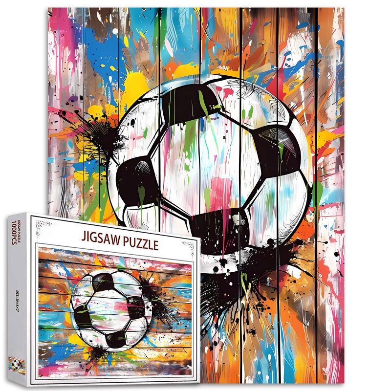 Tucocoo Street Banksy Graffiti Football Jigsaw PuzzleGraffiti Sports Balls 1000 Pieces Jigsaw Puzzles for Adults27 x 20 Inches Puzzles for FamiliesHD Quality Lovely Sports Puzzle GiftActivity Game Nights - Image 3