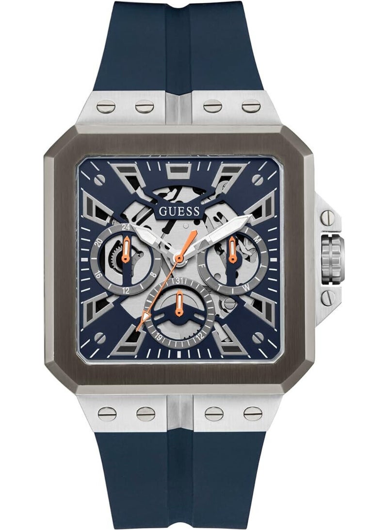 GUESS Mens Navy Blue Two-Tone Multi-function Watch - GW0637G1 - Image 1