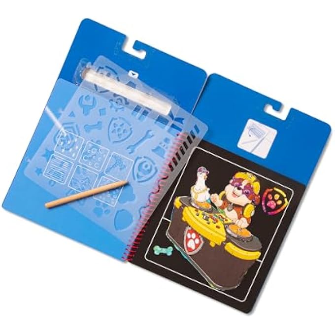 Melissa & Doug PAW PATROL SCRATCH ART PAD – CHASE – 10 SCRATCH BOARDS WITH WOODEN STYLUS – COLORFUL MESS-FREE ART ACTIVITY FOR CREATIVE PLAY FOR KIDS AGES 4+ | MD33259 - Image 5