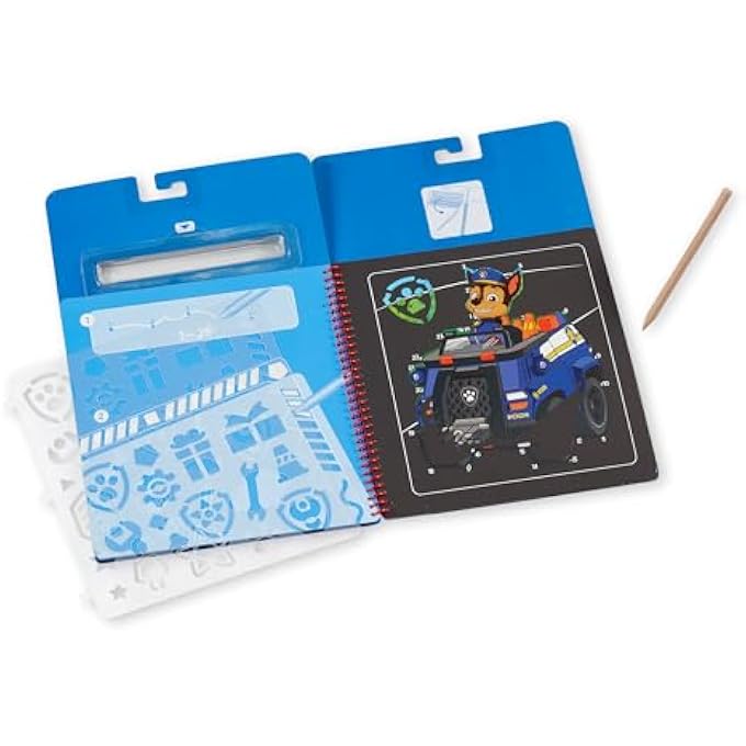 Melissa & Doug PAW PATROL SCRATCH ART PAD – CHASE – 10 SCRATCH BOARDS WITH WOODEN STYLUS – COLORFUL MESS-FREE ART ACTIVITY FOR CREATIVE PLAY FOR KIDS AGES 4+ | MD33259 - Image 4