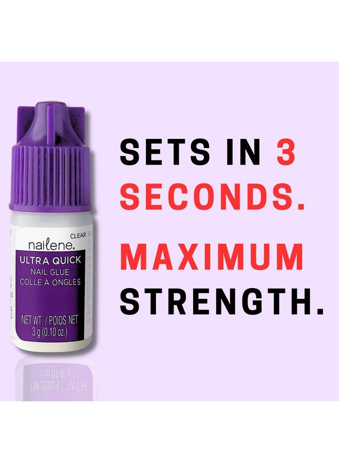 Nailene Ultra Quick Nail Glue - Durable, Easy to Apply False Nail Glue - Repairs Natural Nails - Quick-Drying Nail Adhesive Lasts Up to 7 Days - 3 g/0.10 oz - 3 Pack - Image 2