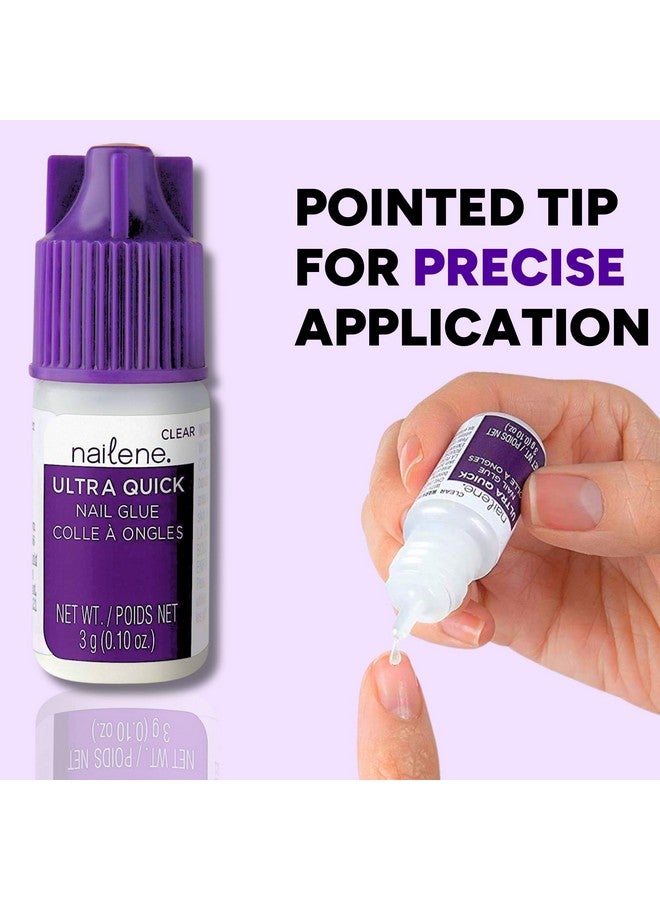 Nailene Ultra Quick Nail Glue - Durable, Easy to Apply False Nail Glue - Repairs Natural Nails - Quick-Drying Nail Adhesive Lasts Up to 7 Days - 3 g/0.10 oz - 3 Pack - Image 3