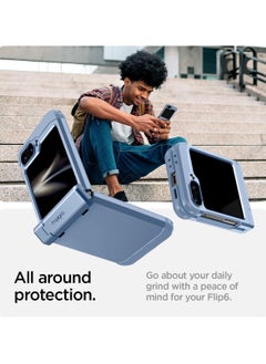 Spigen Tough Armor Pro for Samsung Galaxy Z Flip 6 Case Cover (2024) with Hinge Protection & Kickstand - Sierra Blue  - Image 3