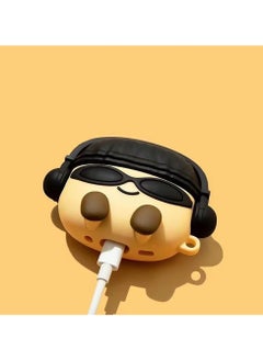 ICARLUS For AirPods 4 Case 3D Cartoon Cute Silicone Earbuds Cover with Carabiner - Glasses Boy  - Image 5