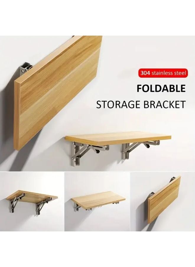 20 Inch Heavy Duty Folding Shelf Brackets Stainless Steel Collapsible Triangle Bracket With Installation Screws - Image 3