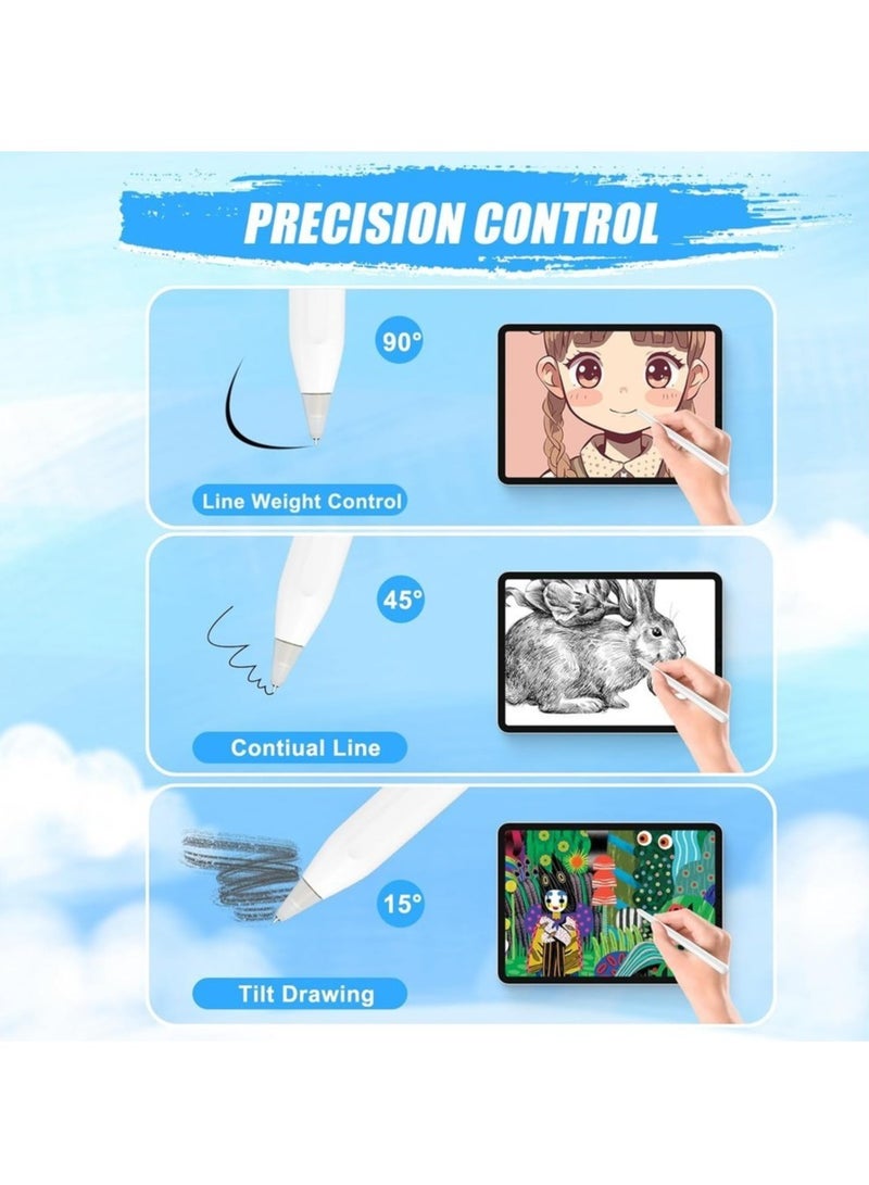 Upgraded Pencil Tips Fit For Apple 2nd 1st Gen USB-C IPad Pro Air Mini Pencil 0 78mm No Wear Out IPencil Fine Point Accurate Increasing Apple Pen Nibs Write Like A Real Pen White - Image 3