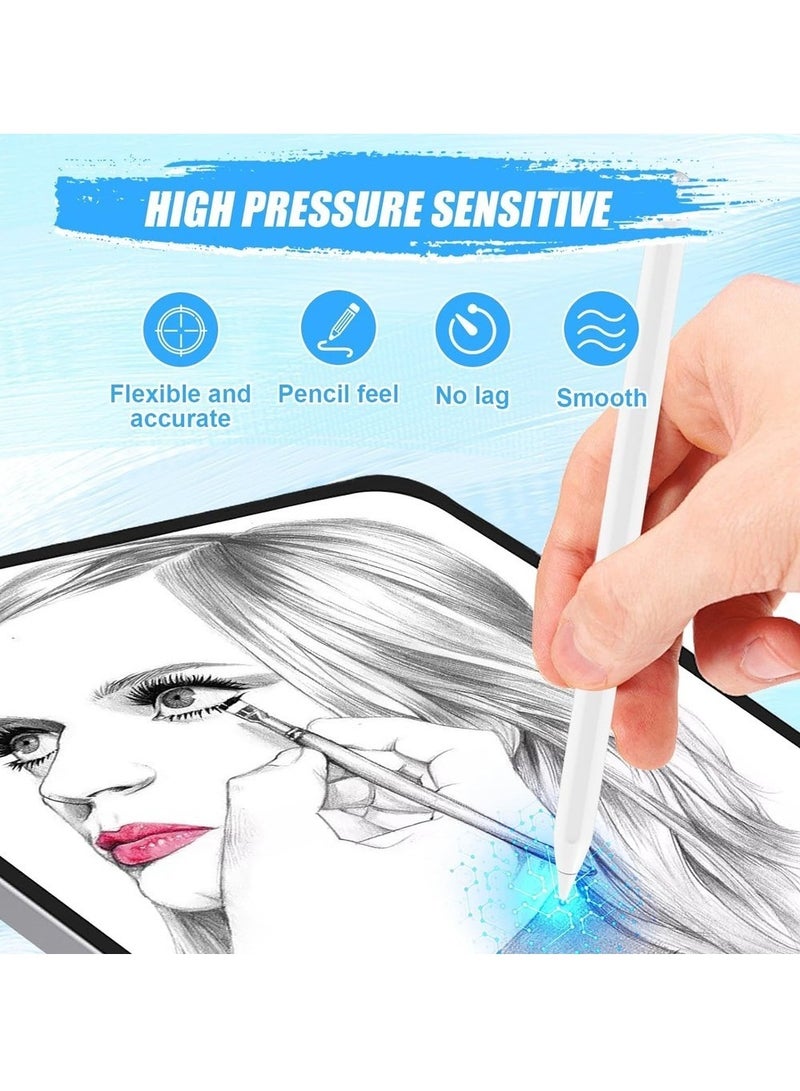 Upgraded Pencil Tips Fit For Apple 2nd 1st Gen USB-C IPad Pro Air Mini Pencil 0 78mm No Wear Out IPencil Fine Point Accurate Increasing Apple Pen Nibs Write Like A Real Pen White - Image 4