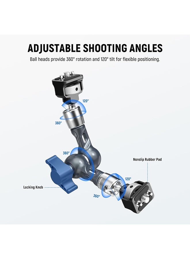 NEEWER 7" Articulating Magic Arm, Camera Monitor Mount with Ball Heads Anti Twist Pins 1/4" Screws for DSLR Action Camera Webcam Video Light Compatible with SmallRig Cage Rig, Max Load 6.6 lb - Image 3