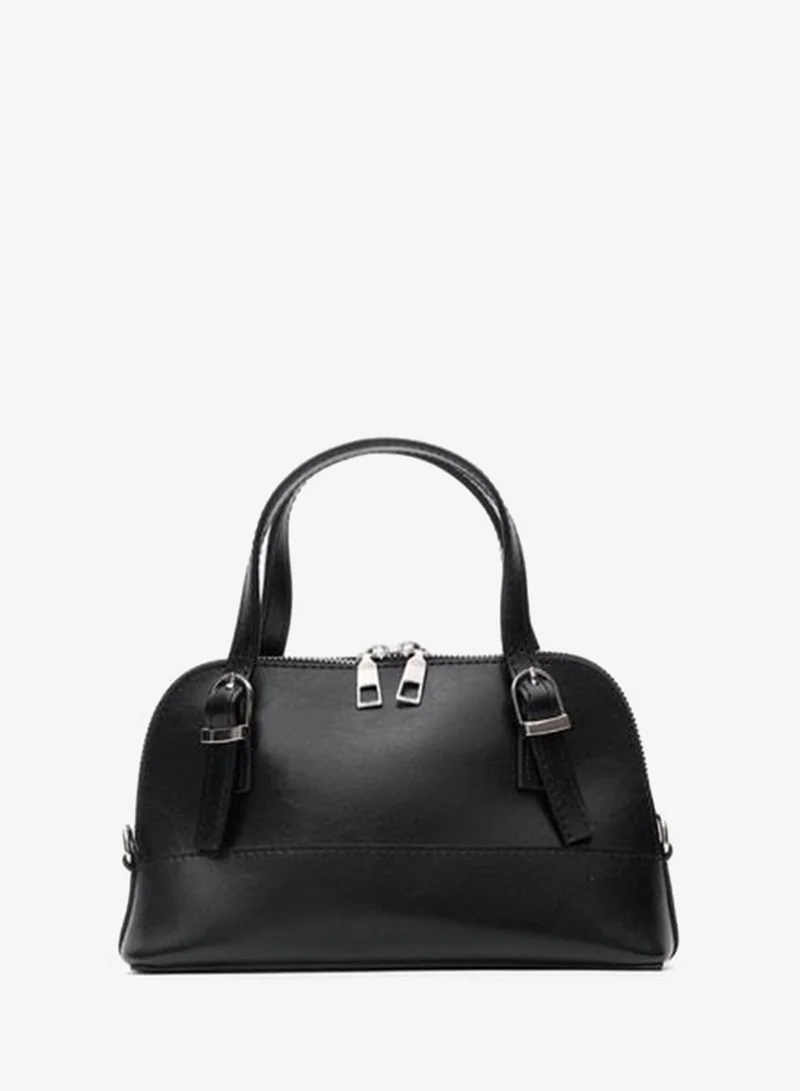 Ribbon Mini Black Crossbody Bag.