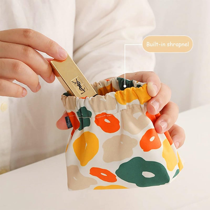 May Create MAYCREATE® 6 قطع حقائب صغيرة للنساء، حقيبة مكياج ميني، حقيبة نقود قماش أكسفورد بطبعات لطيفة، حقيبة تجميل لتنظيم السفر للروج والمجوهرات وسماعات الأذن - ذات إغلاق ذاتي - Image 5