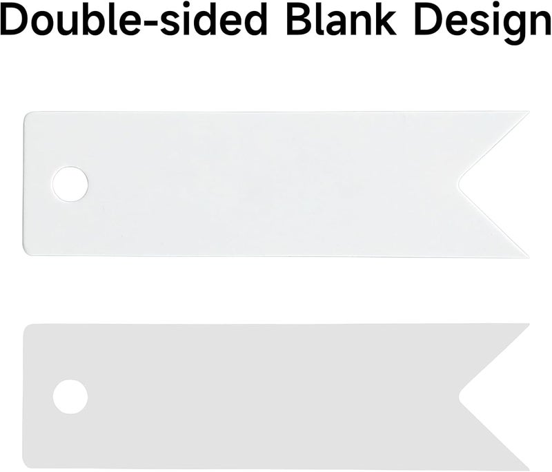 g2plus 100PCS Mini White Paper Gift Tags with String, 2.8x0.8 in Blank Paper Present Tag, White Hang Tag with Jute Twine for DIY Arts & Crafts, Businesses, Wedding, Christmas Party Favors - Image 3