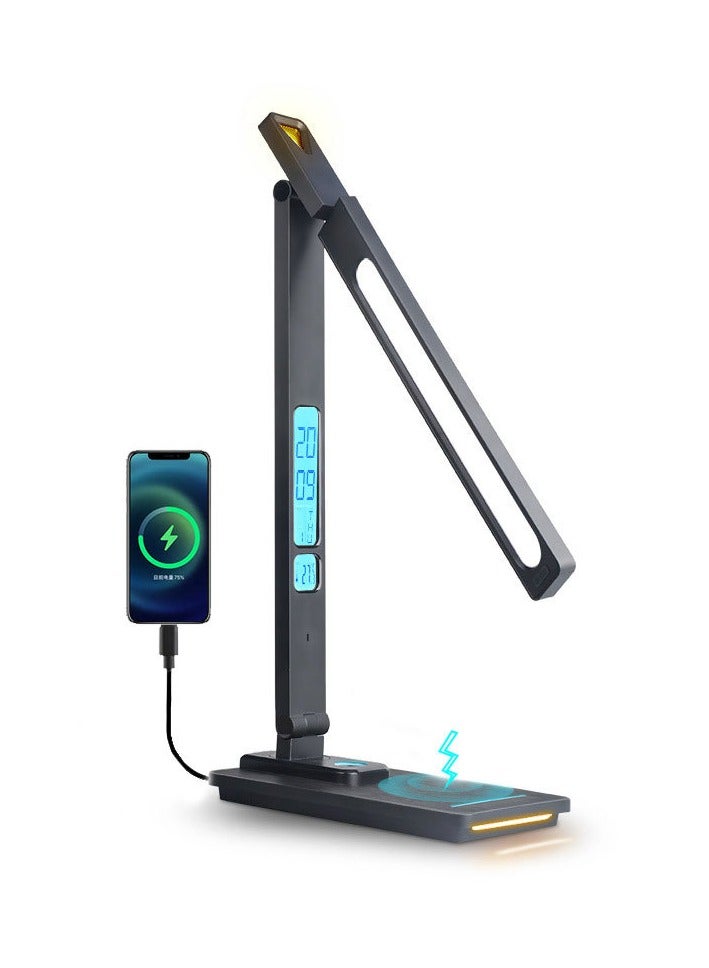 general Creative multi-function display screen eye protection desk lamp wireless charging 10W desktop reading learning night light - Image 1