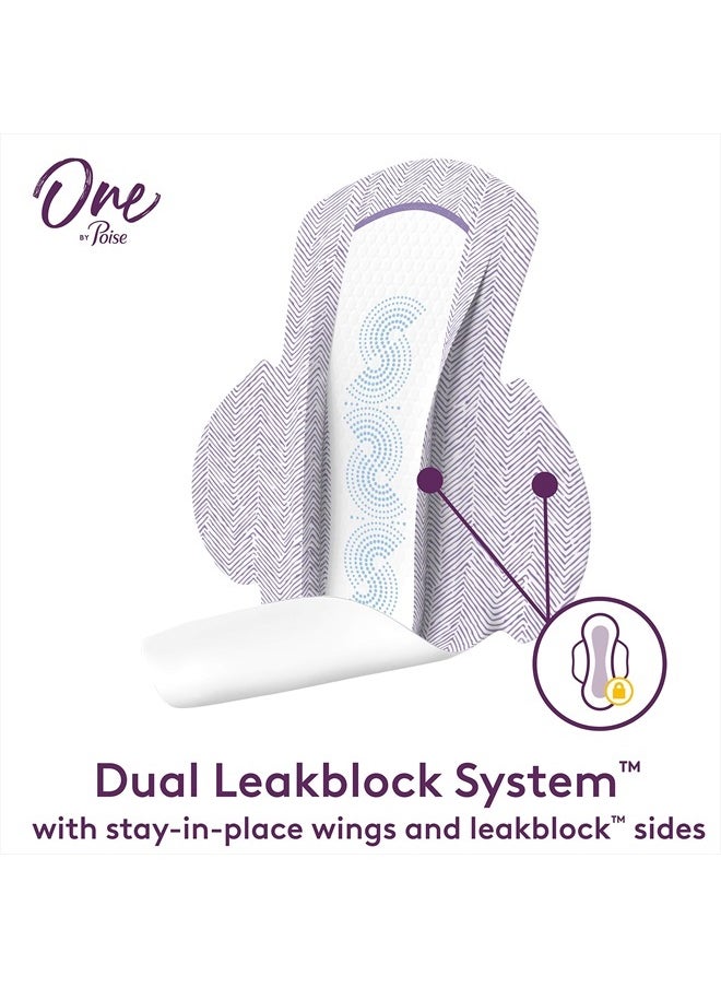 Poise - One by Poise Feminine Pads with Wings (2-in-1 Period & Bladder Leakage Pad for Women), Regular, Heavy Absorbency for Period Flow, Light Absorbency for Bladder Leaks, 54 Count (3 Pack of 18) - Image 1