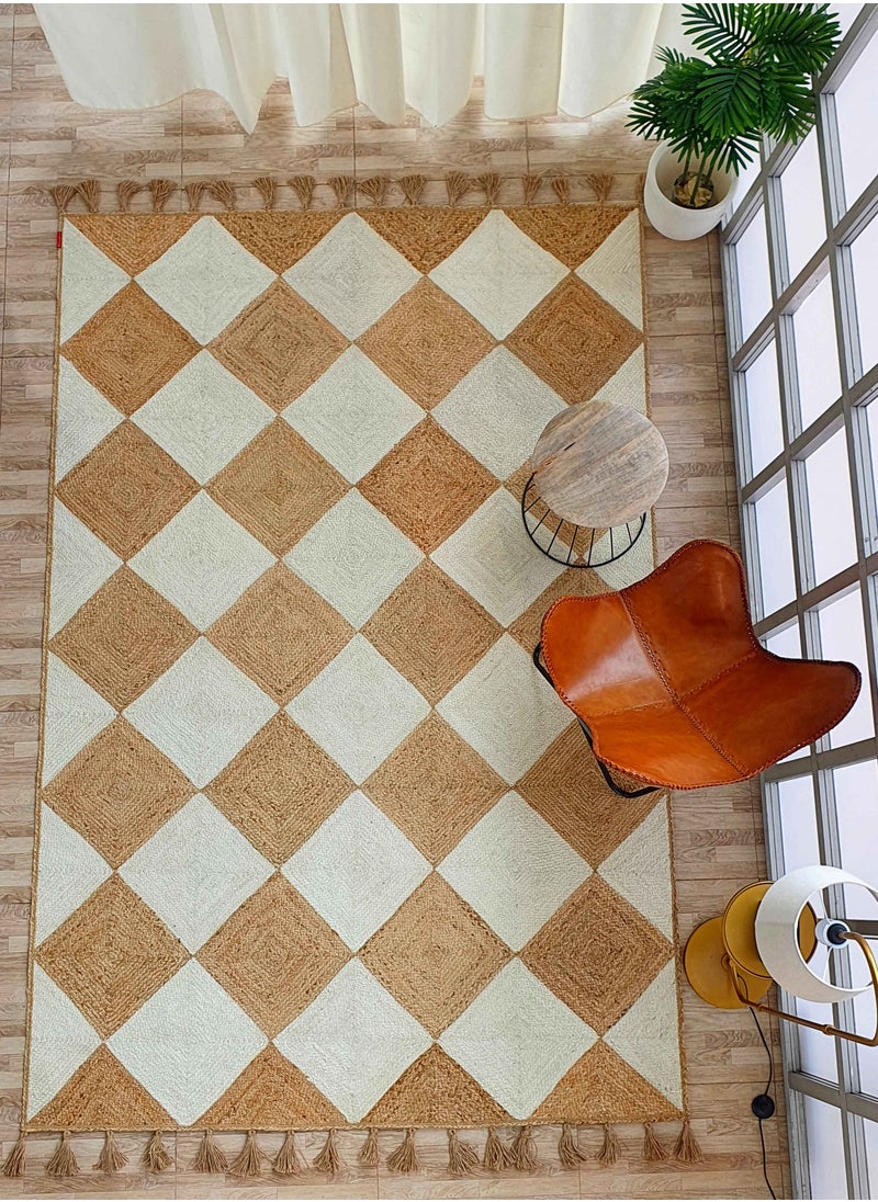 Ramsha - Ramsha Handmade jute carpet rectangle area rug for bedroom living room jute rug BR-031. - Image 1