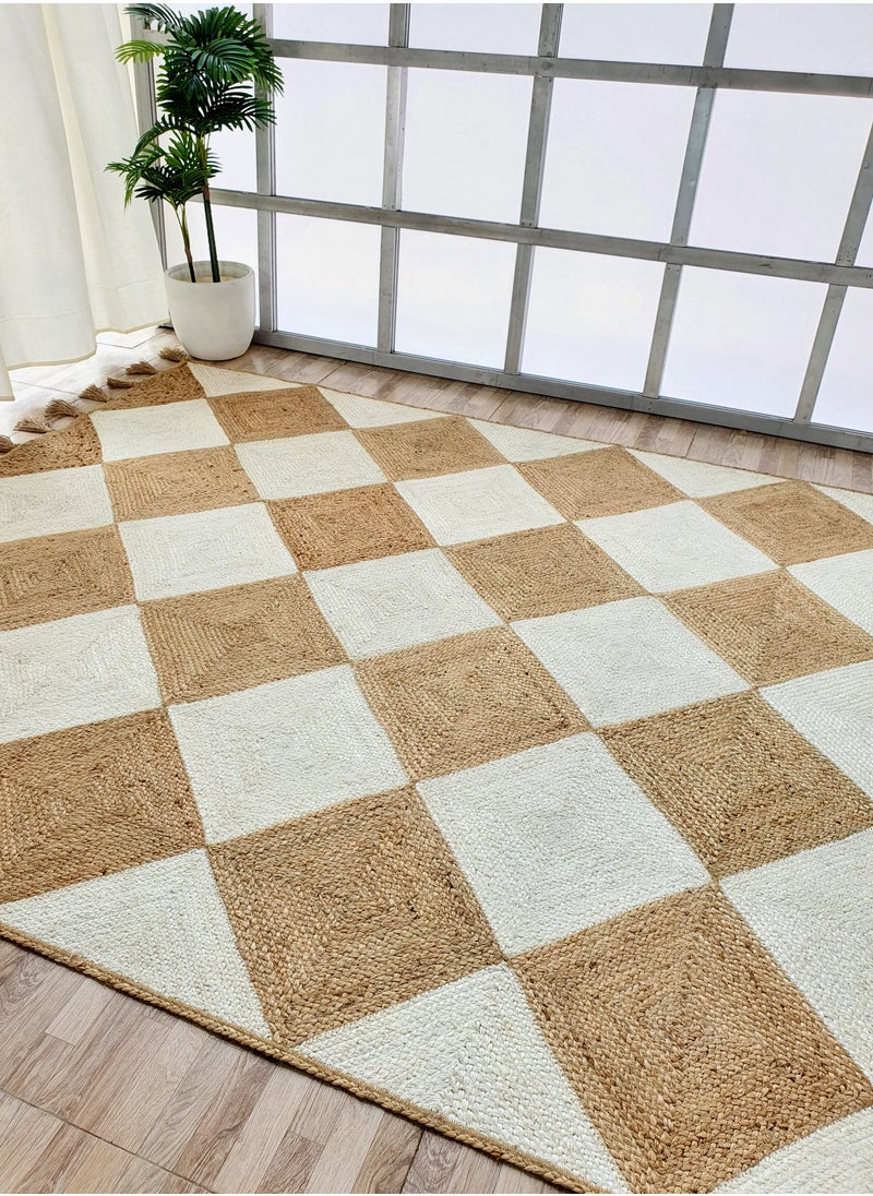 Ramsha - Ramsha Handmade jute carpet rectangle area rug for bedroom living room jute rug BR-031. - Image 1