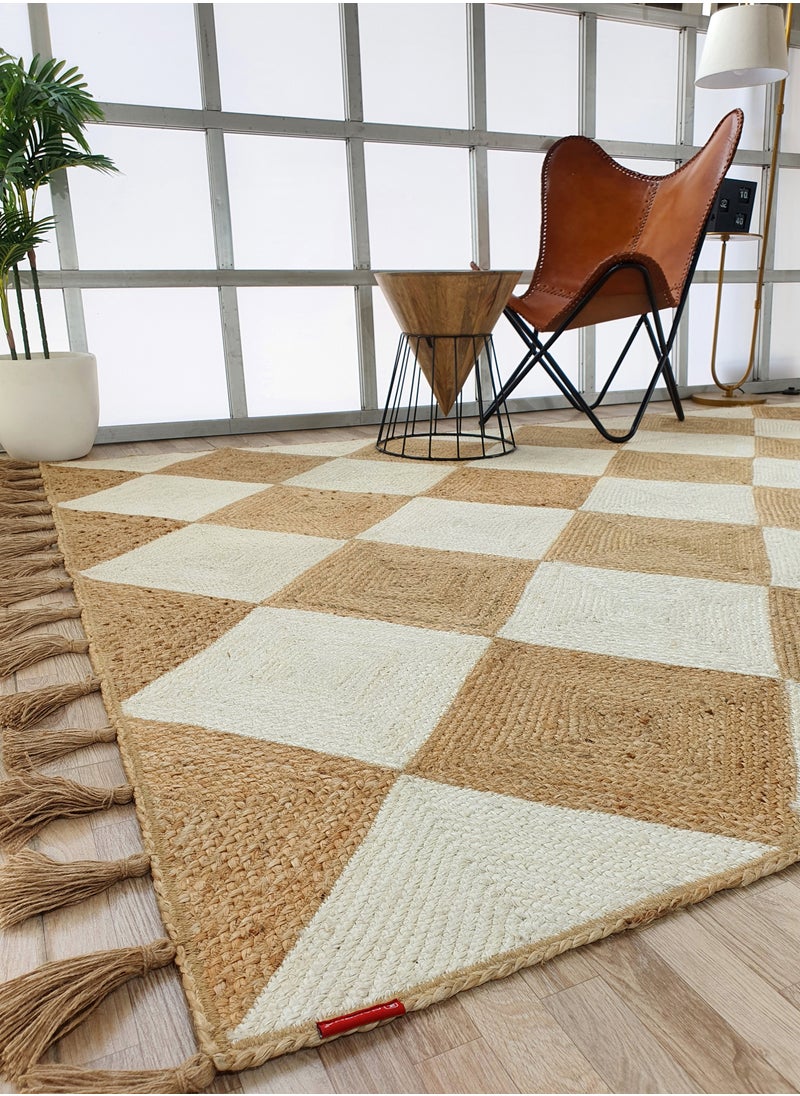 Ramsha - Ramsha Handmade jute carpet rectangle area rug for bedroom living room jute rug BR-031. - Image 1