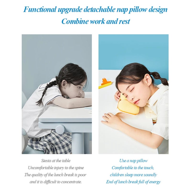 tenwin Desk Posture Corrector: Yellow Adjustable 0 To 5.5cm Height - Dual Function Posture Correction Nap Pillow Posture Corrector For Kids Home School Desk Use - Image 2