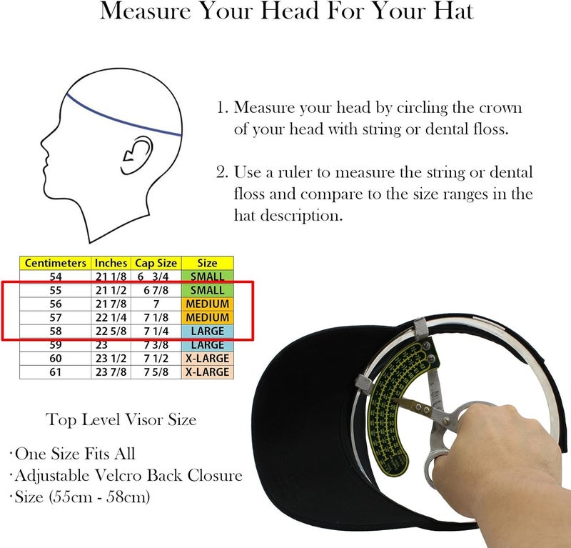 Top Level Sun Sports Visor Men Women - One Size Cap Hat - Image 4