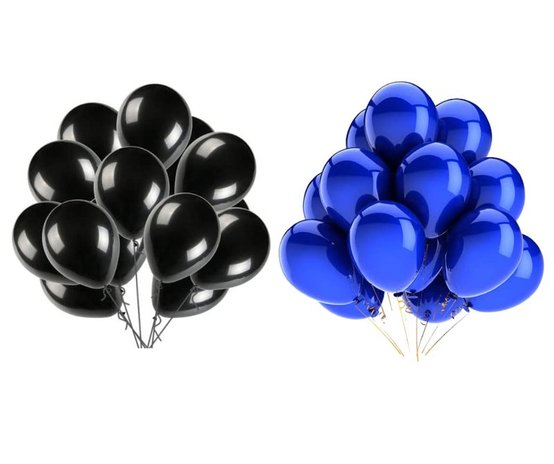 Vail Creations MADE IN INDIA 10inch Metallic Balloons for Birthday Decoration/Anniversary Party Decoration (Blue,Black, Pack of 100) - Image 5