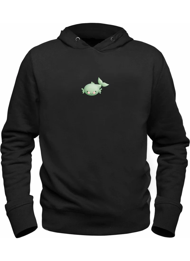 Alfa Tshirt Animal Fish Printed Black Sweatshirt