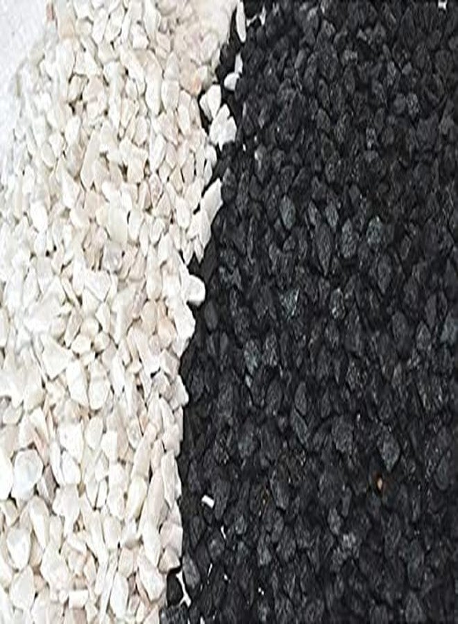 Samariya Natural Black & White Marble Chips Decorative Stones for Aquarium Home Garden Indoor & Outdoor Decoration ETC. (2 Kg) - Image 3