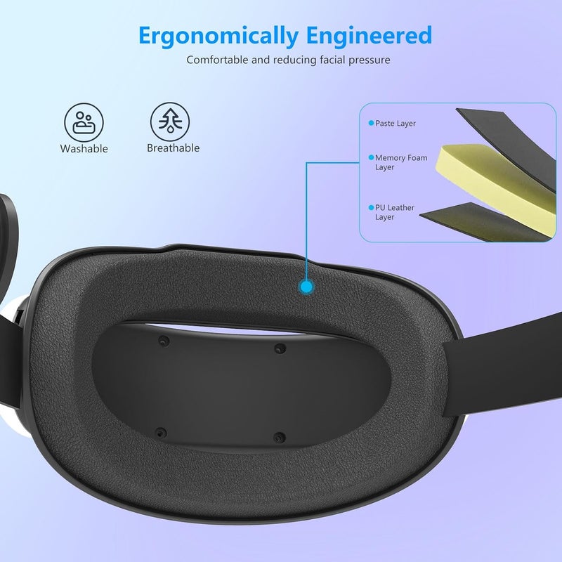 Head Strap Accessories for Meta Oculus Quest 3/3S Non-Battery Soft and Comfortable, Enhanced Balance, Adjustable Elastic Band (White) - Image 5