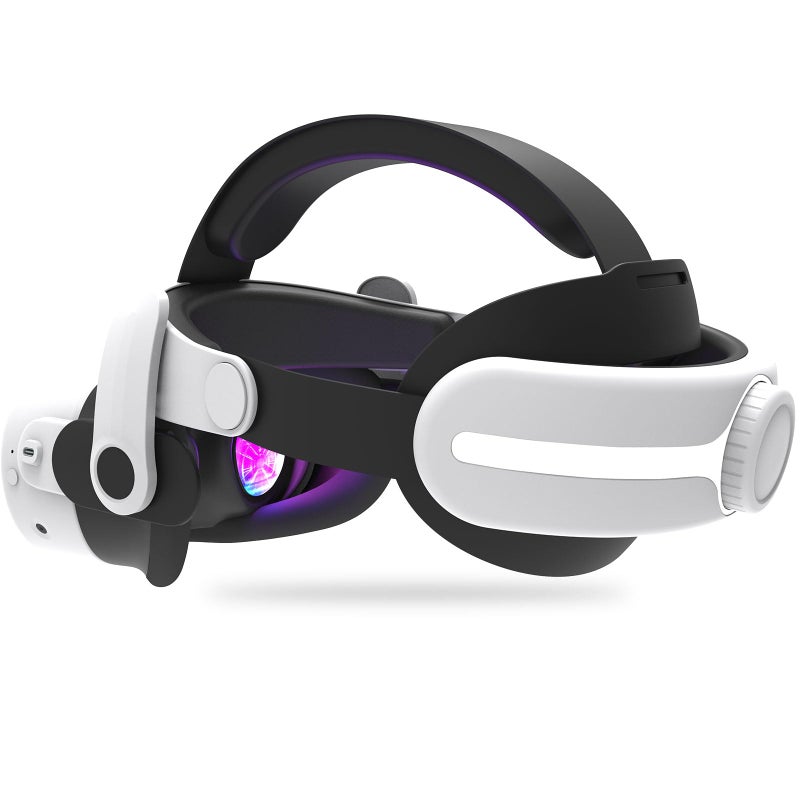 Head Strap Accessories for Meta Oculus Quest 3/3S Non-Battery Soft and Comfortable, Enhanced Balance, Adjustable Elastic Band (White) - Image 1