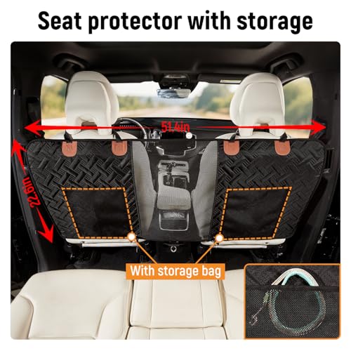 Veitail Dog Car Barrier,Dog Net for Car Divider,Pet Barrier with Mesh Organizer,Universal for Car,SUV,Truck - Image 4