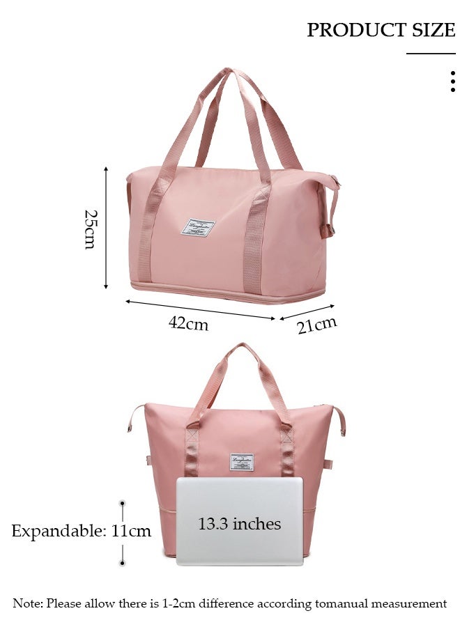 DUNISO حقيبة رياضية للصالة الرياضية مع جيب مبلل ومساحة للأحذية، حقيبة ليلية لعطلة نهاية الأسبوع للسفر وصالة الألعاب الرياضية واليوجا وحقيبة السفر من القماش الخشن للرجال والنساء خفيفة الوزن - Image 2